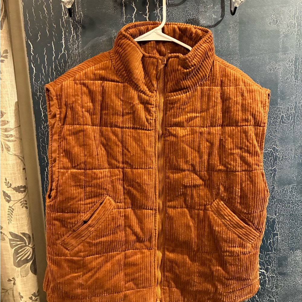 Bluivy Copper/Rust Quilted Corduroy Vest